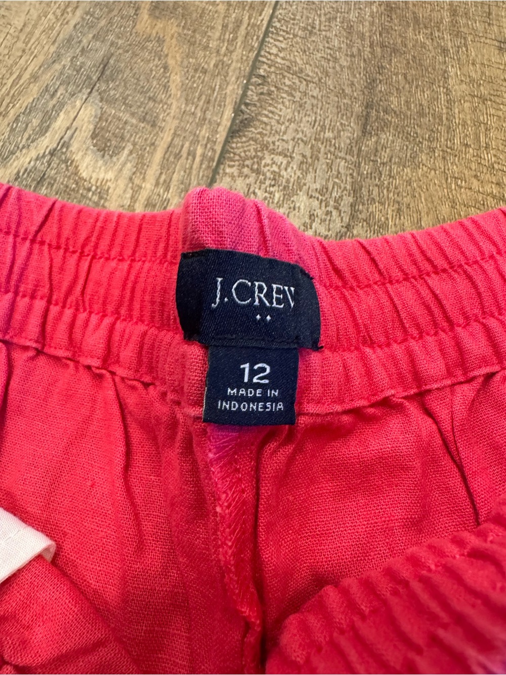 J.Crew Linen-Blend Slim Wide-Leg Drawstring Pants Vibrant Hot Pink Size 12 - Picture 7 of 8
